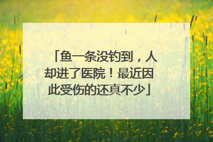 鱼一条没钓到，人却进了医院！最近因此受伤的还真不少