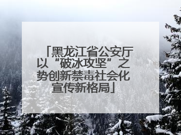 黑龙江省公安厅以“破冰攻坚”之势创新禁毒社会化宣传新格局