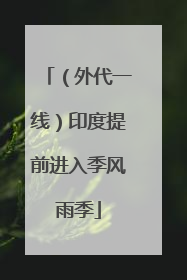 （外代一线）印度提前进入季风雨季