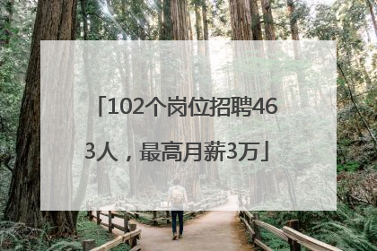 102个岗位招聘463人，最高月薪3万
