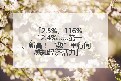 2.5%、116%、12.4%……第一、新高！“数”里行间感知经济活力
