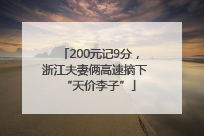 200元记9分，浙江夫妻俩高速摘下“天价李子”