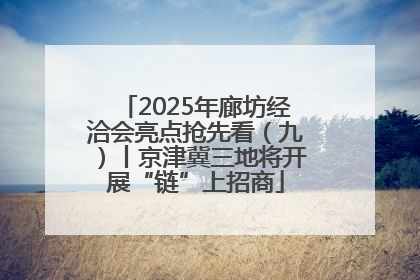 2025年廊坊经洽会亮点抢先看（九）丨京津冀三地将开展“链”上招商