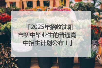 2025年招收沈阳市初中毕业生的普通高中招生计划公布！