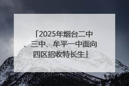 2025年烟台二中、三中、牟平一中面向四区招收特长生