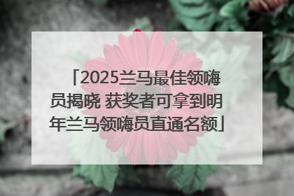 2025兰马最佳领嗨员揭晓 获奖者可拿到明年兰马领嗨员直通名额