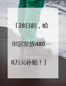 28日起，哈尔滨发放4800万元补贴！