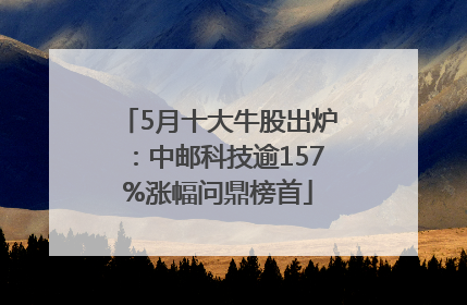 5月十大牛股出炉：中邮科技逾157%涨幅问鼎榜首