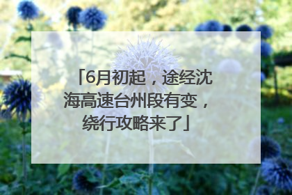 6月初起，途经沈海高速台州段有变，绕行攻略来了