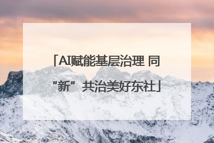 AI赋能基层治理 同“新”共治美好东社