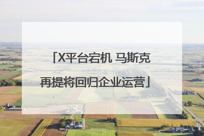 X平台宕机 马斯克再提将回归企业运营